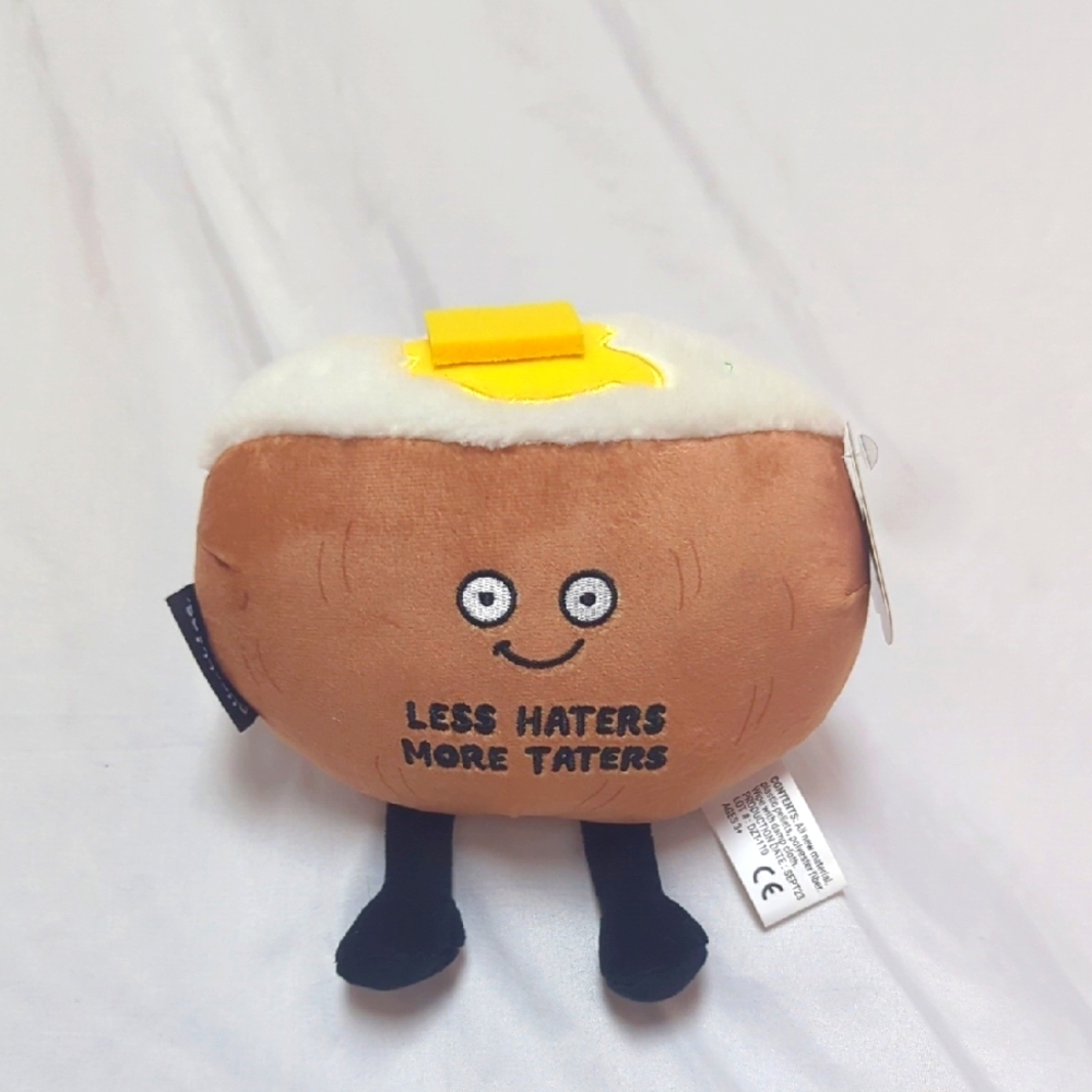 Punchkins "Less Haters More Taters" Baked Potato Plush 6" Funny Pun Humor Gift